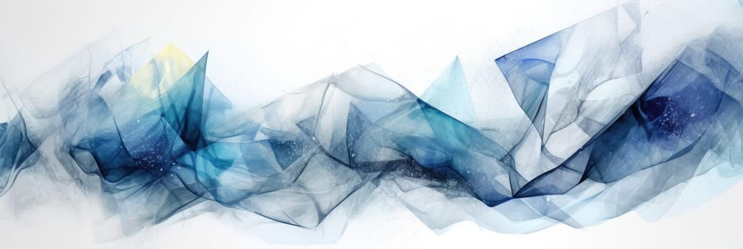 Abstract watercolor artwork mixed with buzzy geometric shapes for background of social media banner generative AI image