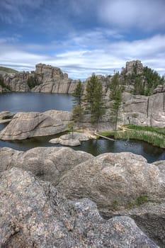 The rocky landscape surrounding the famous Sylvan Lake near Custer, South Dakota.