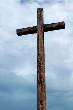 The old wooden cross at the Jamestown settlement in Virginia.