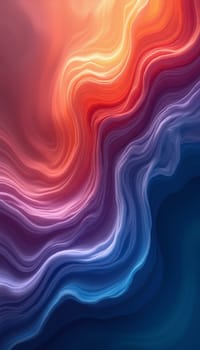 Colorful swirls blend warm red and orange hues with cool blues and purples, forming an abstract wave-like pattern that captivates the viewer - Generative AI