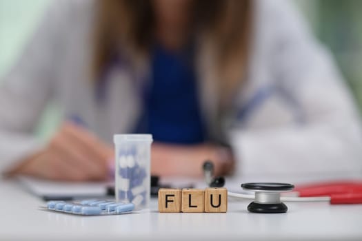 A dedicated healthcare professional places a strong emphasis on flu treatment alongside various medication tools
