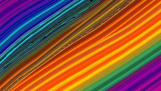 This image features a captivating abstract design composed of vibrant, diagonal stripes. The stripes exhibit a wide range of colors, transitioning smoothly from deep purples and blues to bright oranges and yellows, creating a dynamic and energetic visual effect. The texture appears slightly painted or brushed, adding depth and visual interest. This high-resolution image is ideal for various applications, including website backgrounds, graphic design projects, print media, and more. Its bold and striking colors make it a perfect choice for projects requiring a modern and eye-catching aesthetic. The image's versatility allows for its use in diverse creative applications.,