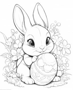 Coloring for children Easter bunny