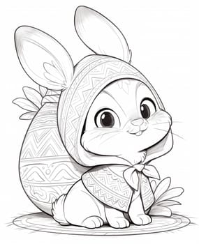 Coloring for children Easter bunny
