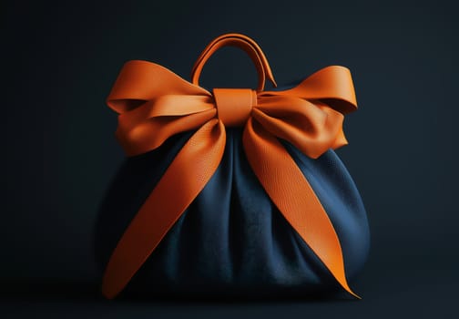 A woman's bag on a black background. Selective focus.