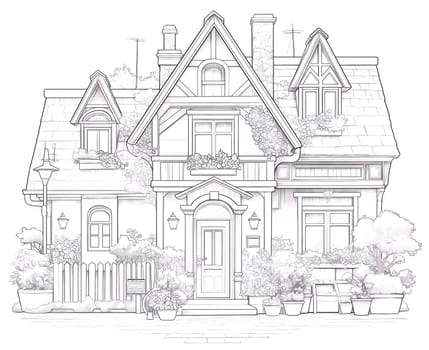 Coloring book for kids, coloring house