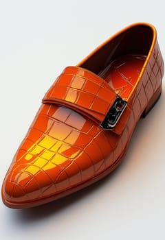 Men's shoes on a white background. Selective focus.