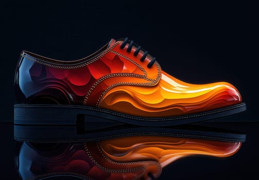 Men's shoes on a black background. Selective focus.