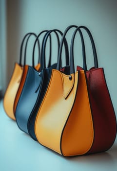 Women's bag on a light background. Selective focus.
