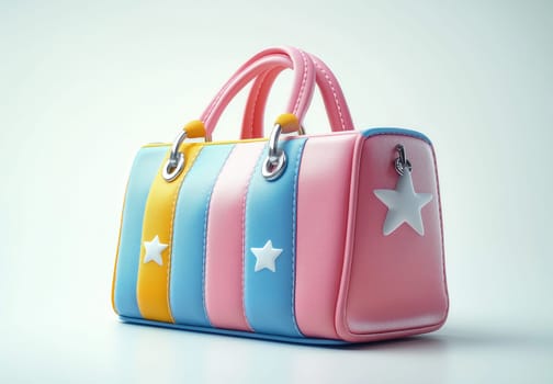 Women's bag on a white background. Selective focus.