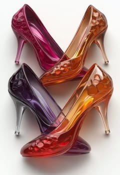 A woman's shoe on a white background. Selective focus.