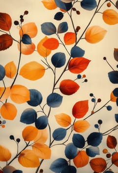 A branch with leaves on a light background. Selective focus.