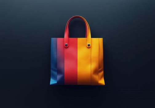 A woman's bag on a black background. Selective focus.
