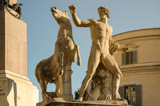 Monument to Castor and Pollux in the Quirinal square, Rome