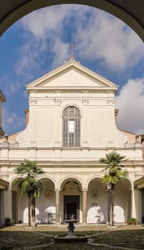 Exterior facade of the Basilica of Saint Clement Lateran in Rome