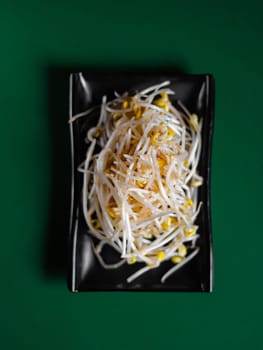 fresh and raw bean sprouts. View from above. Chinese cuisine, ingredient for hotpot