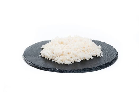 delicious isolated and hot white rice. View from above. Chinese cuisine, ingredient for hotpot