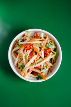 chinese cabbage salad with carrot. View from above. Chinese cuisine, ingredient for hotpot