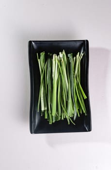 fresh and vitamin full green onion. View from above. Chinese cuisine, ingredient for hotpot