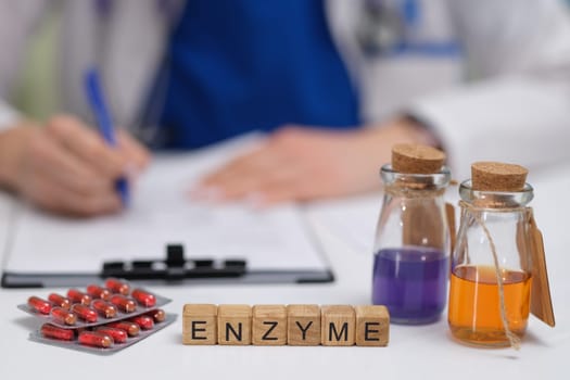 A detailed study setup that includes enzyme analysis, various medications, and a qualified medical professional