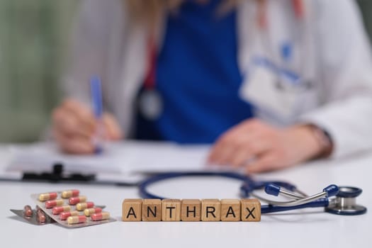 An image depicting the word 'ANTHRAX' with medical elements, highlighting its significance in health.