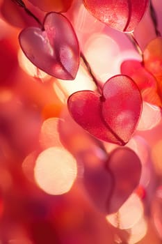 Close up of hearts Valentine's Day. Selective focus.