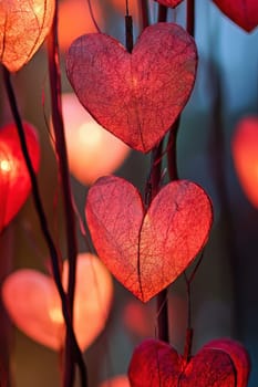 Close up of hearts Valentine's Day. Selective focus.