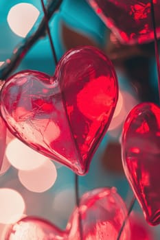 Close up of hearts Valentine's Day. Selective focus.