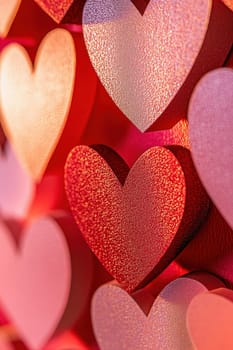Close up of hearts Valentine's Day. Selective focus.