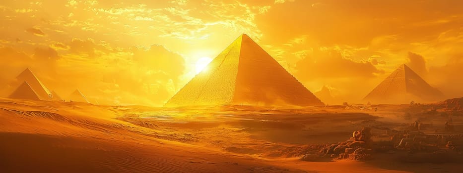 Beautiful pyramids in Egypt. Selective focus.