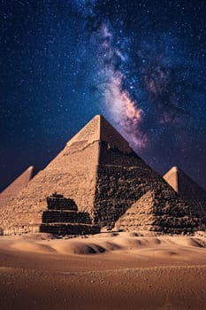 Beautiful pyramids in Egypt. Selective focus.