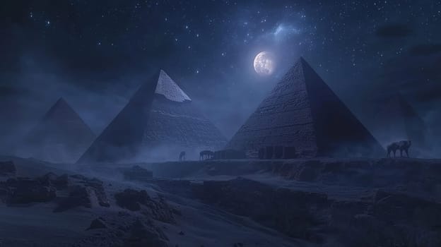 Beautiful pyramids in Egypt. Selective focus.