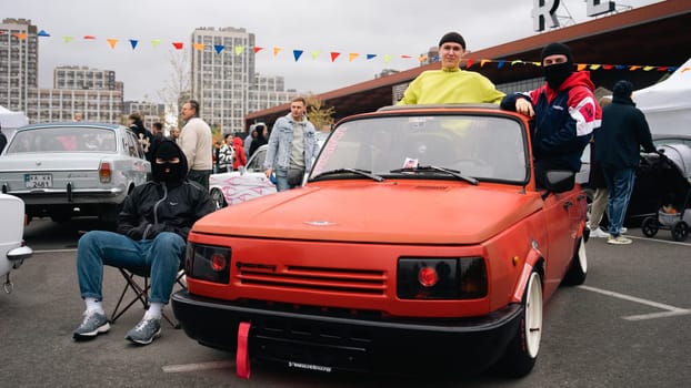 KyivCarFest car show, Ukraine, Kyiv, Retrovyl shopping mall, 20 October 2023. High quality photo