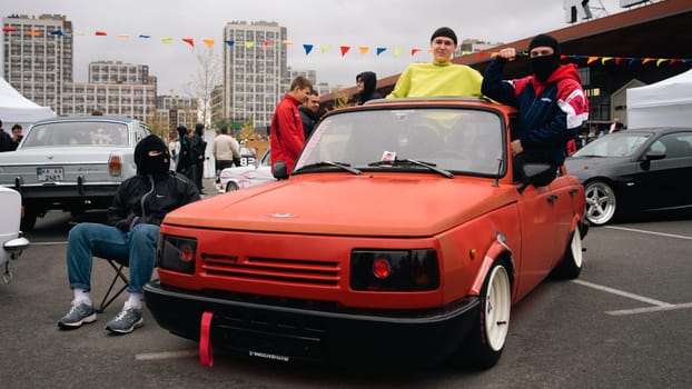 KyivCarFest car show, Ukraine, Kyiv, Retrovyl shopping mall, 20 October 2023. High quality photo