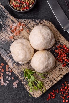 Delicious healthy steamed chicken cutlets or minced meatballs. Diet food dish