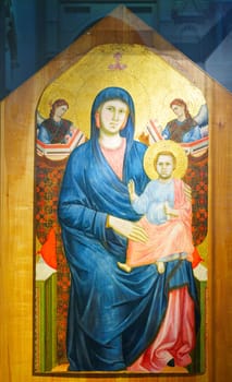 Florence, Italy, January 5, 2024: Madonna of San Giorgio alla Costa. Giotto