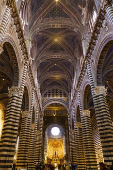 Siena, Italy, January 3, 2024: Interior of Siena Cathedral
