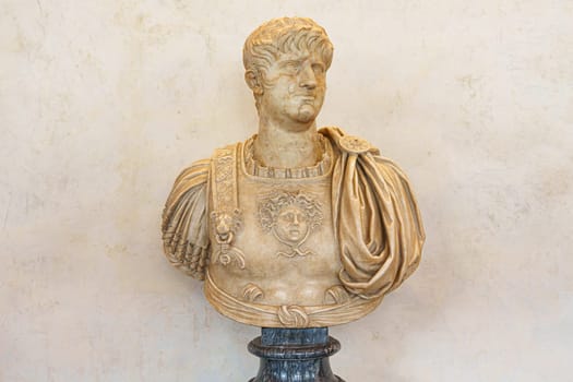 Florence, Italy, January 4, 2024: Bust of Nero. Uffizi Gallery, Florence