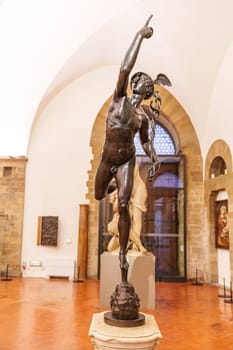 Florence, Italy, January 6, 2024: Flying Mercury. Giambologna. Bargello Museum