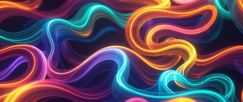 A colorful, wavy line that is bright and vibrant. The colors are neon and the line is long