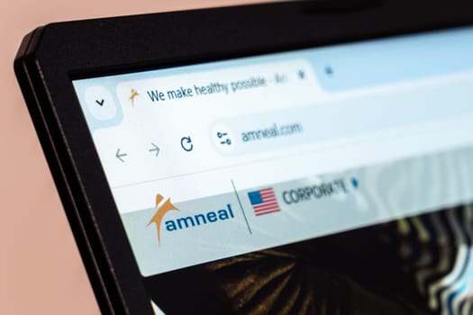 New York, USA - January 19, 2025: Amneal Pharmaceuticals website showcasing healthcare and generic drug solutions