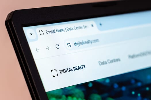 New York, USA - January 19, 2025: Digital Realty website showcasing data center solutions and cloud technology services