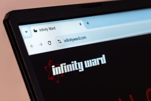 New York, USA - January 19, 2025: Infinity Ward website showcasing game development and video gaming innovation