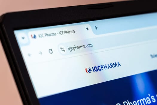 New York, USA - January 19, 2025: IGC Pharma website showcasing pharmaceutical research and innovative healthcare solutions