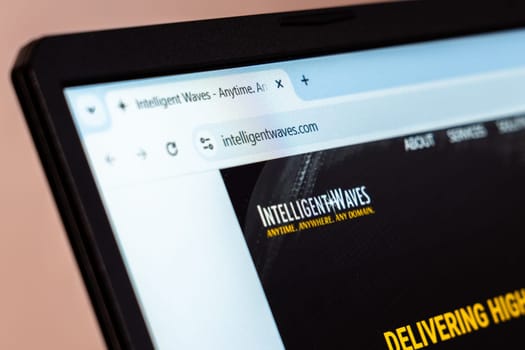 New York, USA - January 19, 2025: Intelligent Waves website showcasing innovative technology solutions and secure communications services