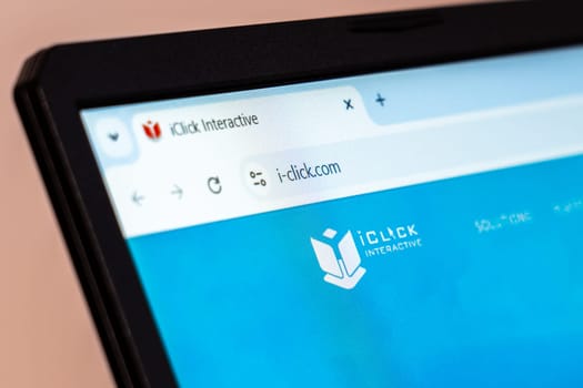 New York, USA - January 19, 2025: IClick Interactive website displaying digital marketing and advertising solutions