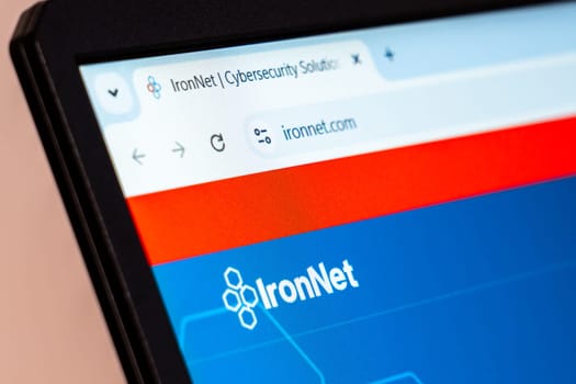 New York, USA - January 19, 2025: IronNet website showcasing advanced cybersecurity solutions and threat intelligence services