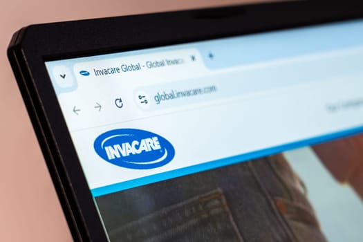New York, USA - January 19, 2025: Invacare website showcasing mobility and healthcare solutions for individuals with disabilities