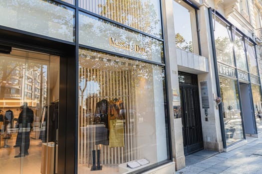 Italian fashion store for women and men Massimo Dutti. Paris, France - January 18, 2024