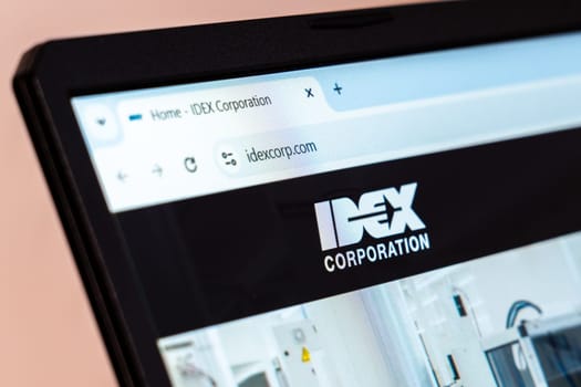 New York, USA - January 19, 2025: IDEX Corporation website showcasing advanced engineering solutions and industrial technologies